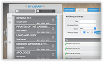 Growing piano library of music